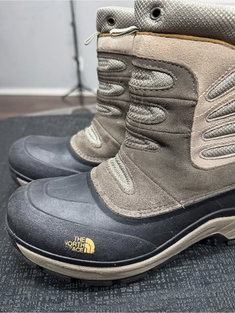 The North Face Kids Waterproof Snow Boots in Black and Tan